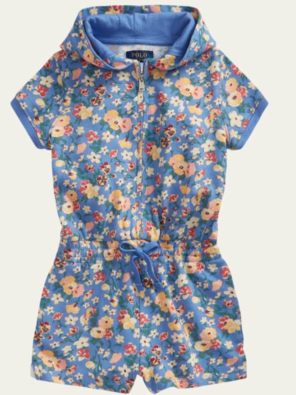 Ralph Lauren hooded floral girls short romper